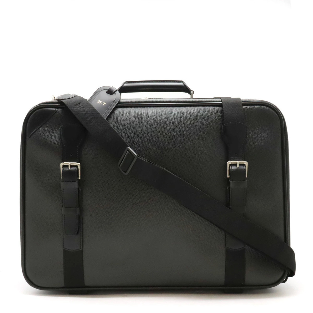 LOUIS VUITTON Taiga Satellite Suitcase Travel Bag Shoulder Ardoise Black